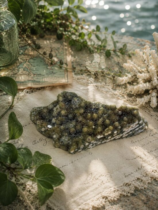 Other - Ocean Jasper Polished Slab - White, Green & Tan ROCK